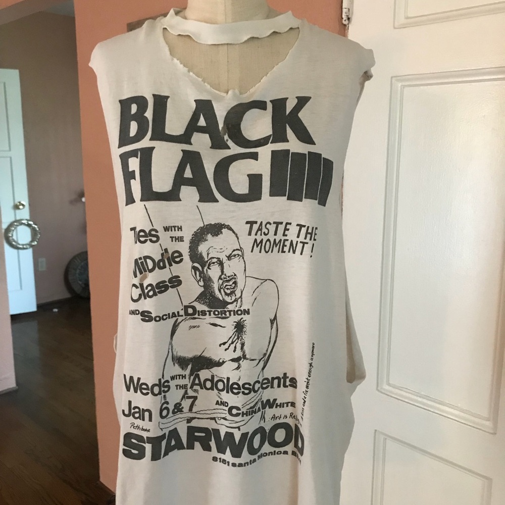 Black Flag iiii Sleeveless Tee Vintage SZ L
